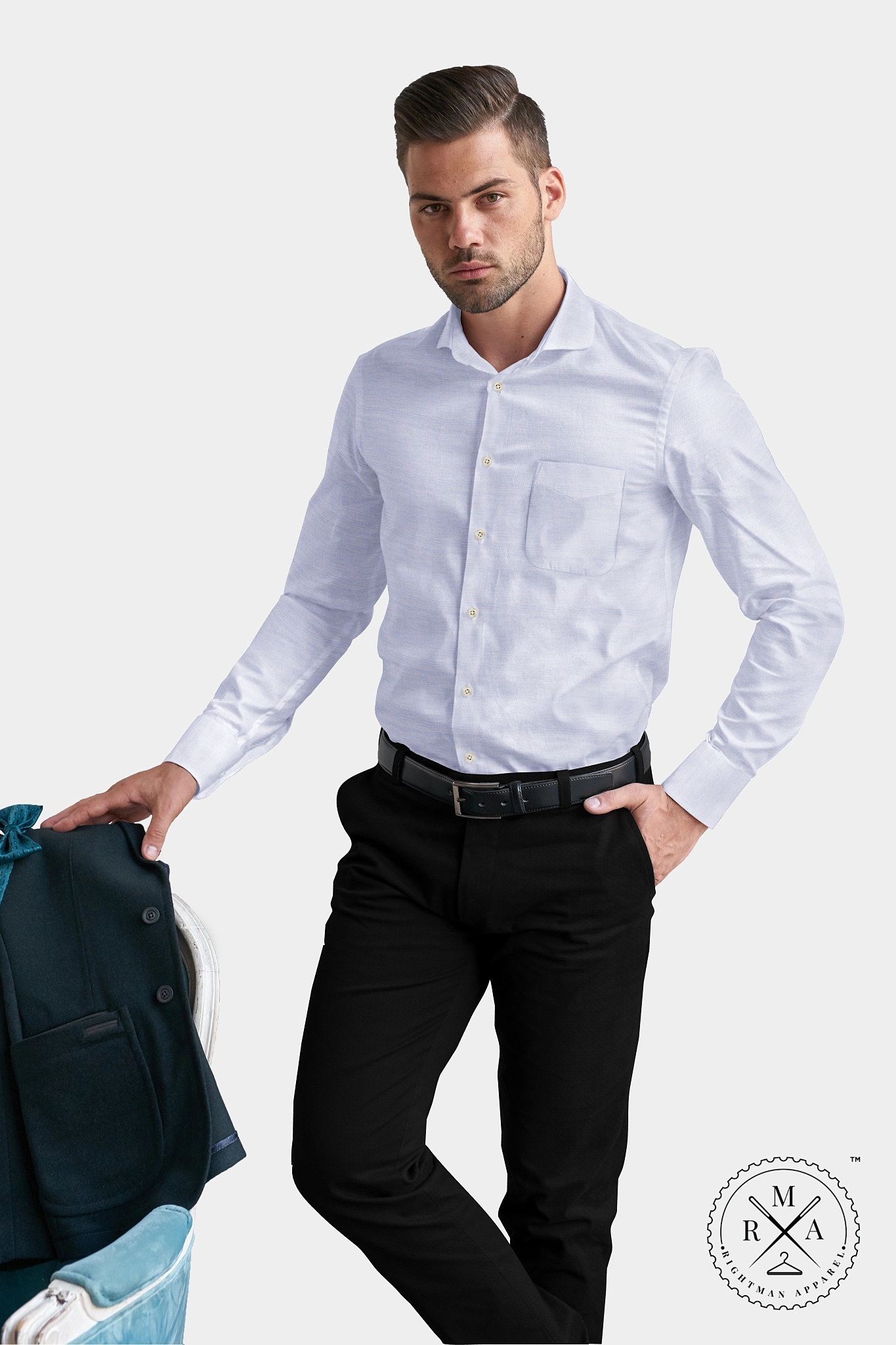 Powder Blue Cotton Shirt SH267